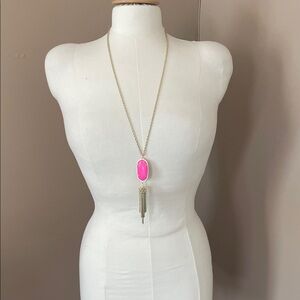 Kendra Scott Neon Pink Pendant Necklace